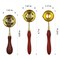 Seal Spoon Sealing Spoon with Wooden Handel Wax Sealing Stamp Melting Spoon Wax Seal Warmer Wax Seal Spoon Set for Wedding Invitations (3)